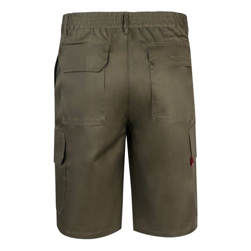 verde militar VL CHIONE. Bermudas en sarga multibolsillos (200g/m²), en algodón (35%) y poliéster (65%)