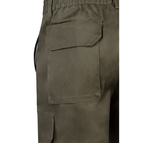 verde militar VL CHIONE. Bermudas en sarga multibolsillos (200g/m²), en algodón (35%) y poliéster (65%)
