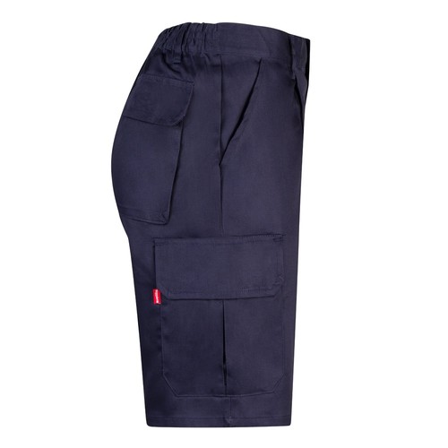 blue VL CHIONE. Bermudas en sarga multibolsillos (200g/m²), en algodón (35%) y poliéster (65%)