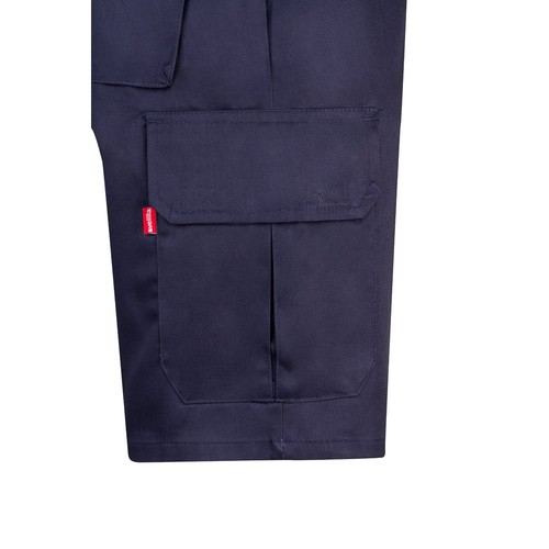 blue VL CHIONE. Bermudas en sarga multibolsillos (200g/m²), en algodón (35%) y poliéster (65%)