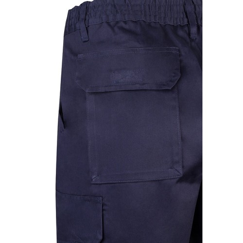 blue VL CHIONE. Bermudas en sarga multibolsillos (200g/m²), en algodón (35%) y poliéster (65%)