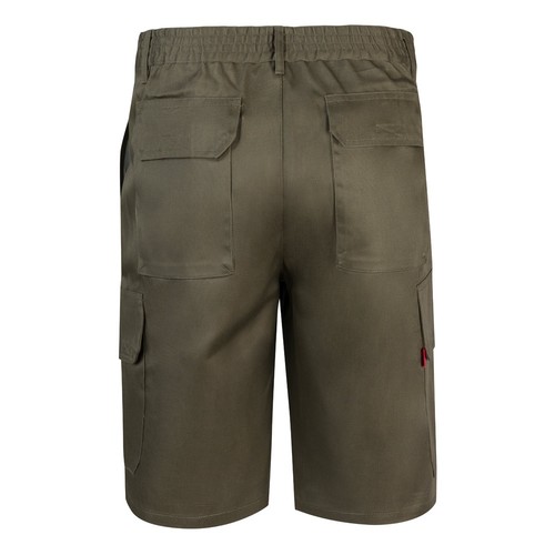 verde militar VL CHIONE. Bermudas en sarga multibolsillos (200g/m²), en algodón (35%) y poliéster (65%)