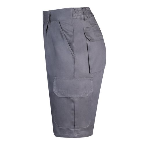 gray VL CHIONE. Bermudas en sarga multibolsillos (200g/m²), en algodón (35%) y poliéster (65%)