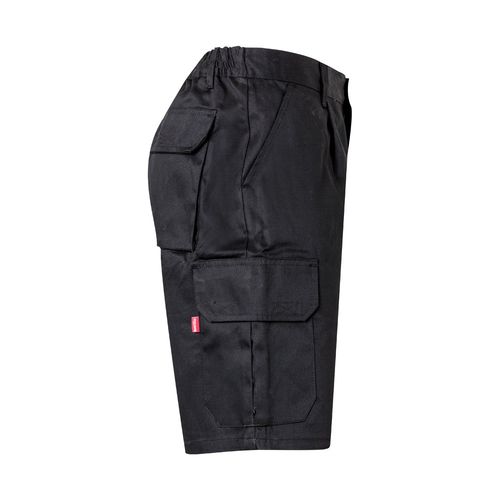 black VL CHIONE. Bermudas en sarga multibolsillos (200g/m²), en algodón (35%) y poliéster (65%)