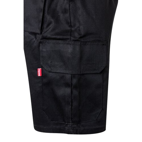 black VL CHIONE. Bermudas en sarga multibolsillos (200g/m²), en algodón (35%) y poliéster (65%)