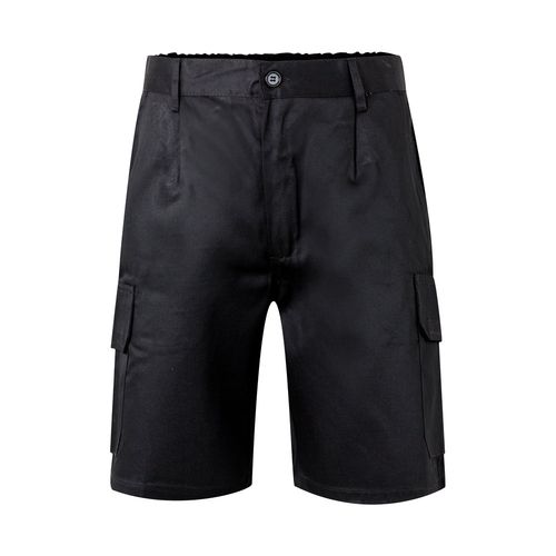 black VL CHIONE. Bermudas en sarga multibolsillos (200g/m²), en algodón (35%) y poliéster (65%)