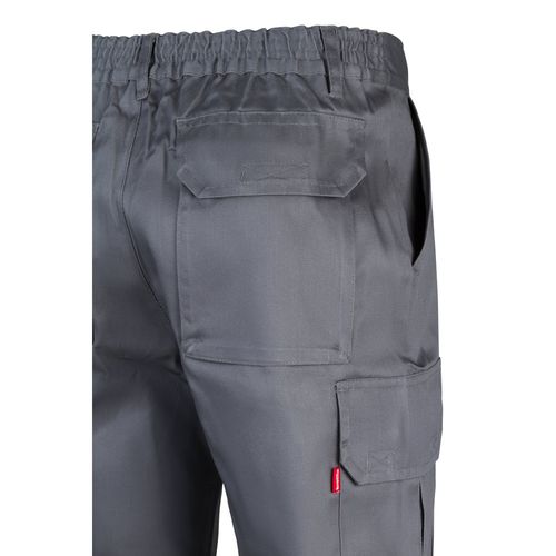 gray VL MABON. Pantalón multibolsillos de sarga (200g/m²), en algodón (35%) y poliéster (65%)
