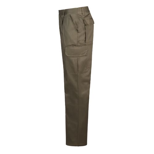verde militar VL MABON. Pantalón multibolsillos de sarga (200g/m²), en algodón (35%) y poliéster (65%)