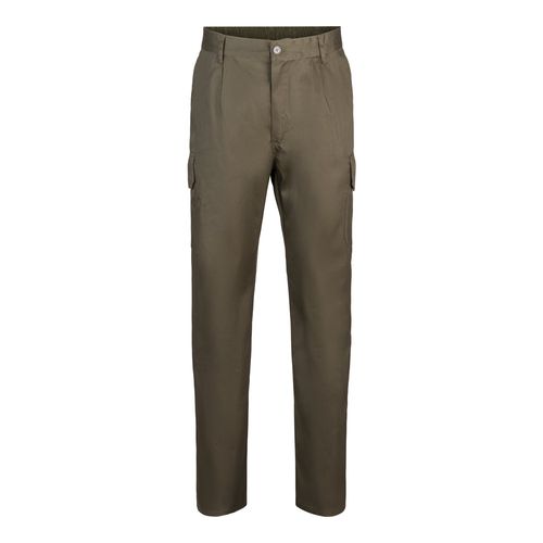 verde militar VL MABON. Pantalón multibolsillos de sarga (200g/m²), en algodón (35%) y poliéster (65%)