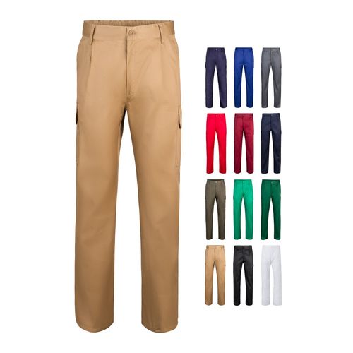 VL MABON. Pantalón multibolsillos de sarga (200g/m²), en algodón (35%) y poliéster (65%)
