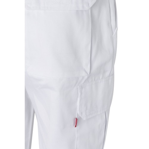 white VL MABON. Pantalón multibolsillos de sarga (200g/m²), en algodón (35%) y poliéster (65%)