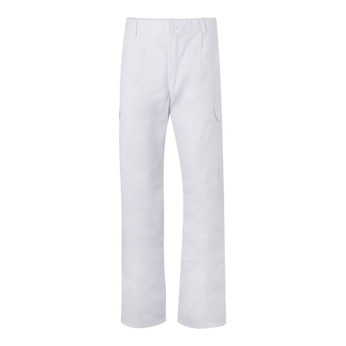 white VL MABON. Pantalón multibolsillos de sarga (200g/m²), en algodón (35%) y poliéster (65%)