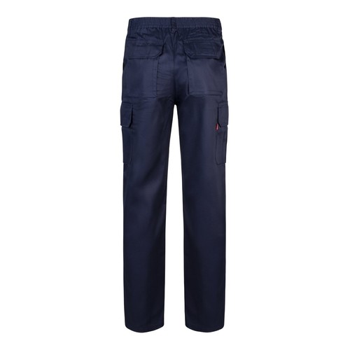 azul marino VL MABON. Pantalón multibolsillos de sarga (200g/m²), en algodón (35%) y poliéster (65%)