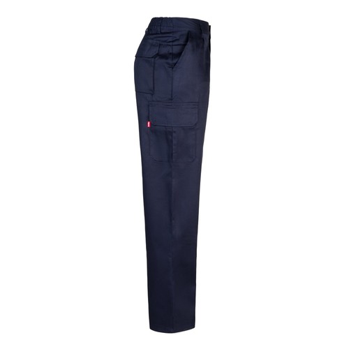 azul marino VL MABON. Pantalón multibolsillos de sarga (200g/m²), en algodón (35%) y poliéster (65%)