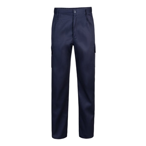azul marino VL MABON. Pantalón multibolsillos de sarga (200g/m²), en algodón (35%) y poliéster (65%)