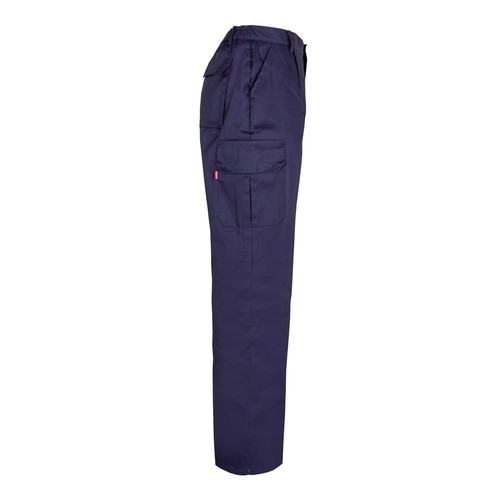 blue VL MABON. Pantalón multibolsillos de sarga (200g/m²), en algodón (35%) y poliéster (65%)