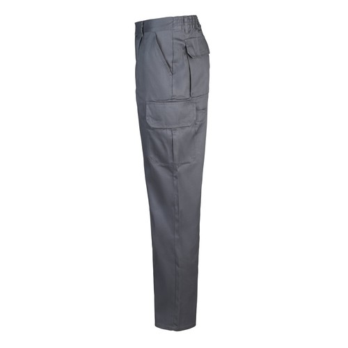 gray VL MABON. Pantalón multibolsillos de sarga (200g/m²), en algodón (35%) y poliéster (65%)