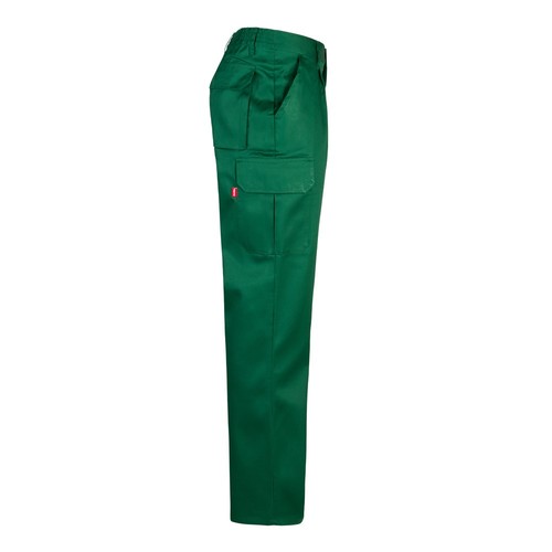 verde oscuro VL MABON. Pantalón multibolsillos de sarga (200g/m²), en algodón (35%) y poliéster (65%)