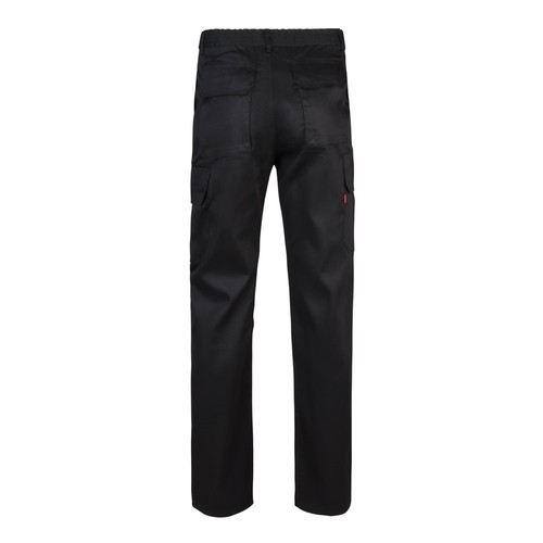 black VL MABON. Pantalón multibolsillos de sarga (200g/m²), en algodón (35%) y poliéster (65%)