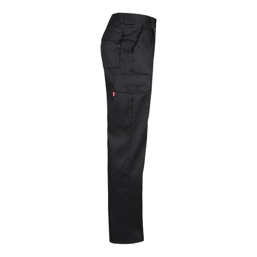 black VL MABON. Pantalón multibolsillos de sarga (200g/m²), en algodón (35%) y poliéster (65%)
