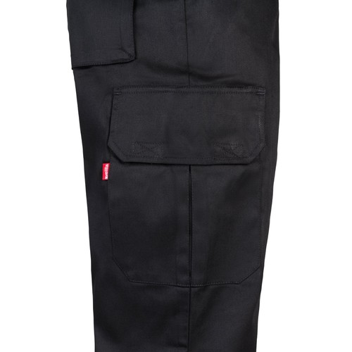 black VL MABON. Pantalón multibolsillos de sarga (200g/m²), en algodón (35%) y poliéster (65%)