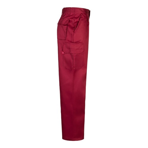 burdeos VL MABON. Pantalón multibolsillos de sarga (200g/m²), en algodón (35%) y poliéster (65%)