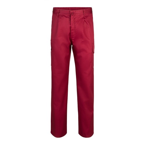 burdeos VL MABON. Pantalón multibolsillos de sarga (200g/m²), en algodón (35%) y poliéster (65%)