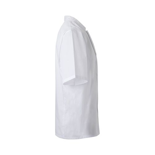 white VL DURGA. Chaqueta de cocina de manga corta en popelina (110 g/m²) de algodón (35%) y poliéster (65%)