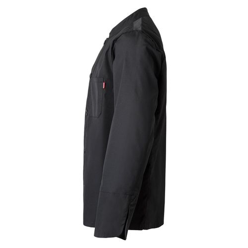 black VL KALI. Chaqueta de cocina de manga larga (175g/m²), en algodón (35%) y poliéster (65%)