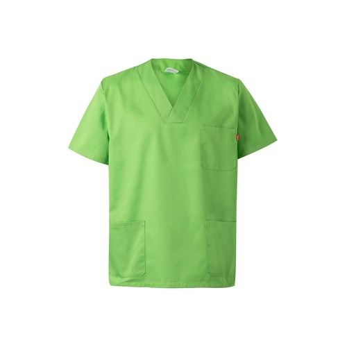 verde lima VL ILLAPA. Túnica de sarga (190g/m²) con manga corta, en poliéster (65%) y algodón (35%)