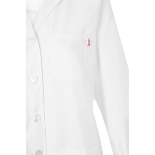 white VL RAMA. Bata de manga larga en sarga (175g/m²), en sarga de algodón (35%) y poliéster (65%)