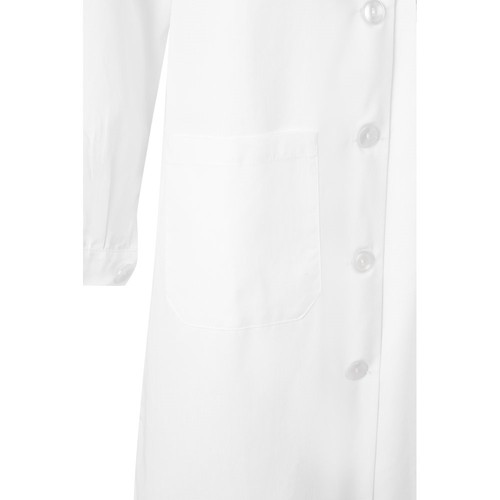 white VL RAMA. Bata de manga larga en sarga (175g/m²), en sarga de algodón (35%) y poliéster (65%)