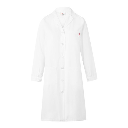 white VL RAMA. Bata de manga larga en sarga (175g/m²), en sarga de algodón (35%) y poliéster (65%)
