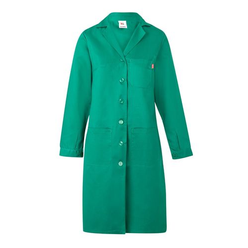green VL RAMA. Bata de manga larga en sarga (175g/m²), en sarga de algodón (35%) y poliéster (65%)
