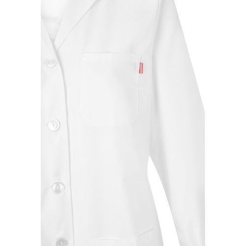 white VL RAMA. Bata de manga larga en sarga (175g/m²), en sarga de algodón (35%) y poliéster (65%)