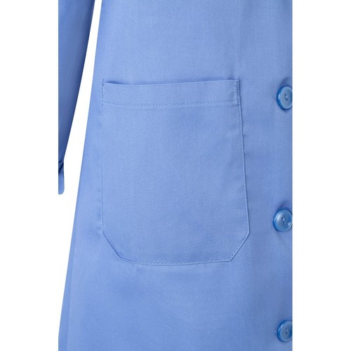 azul / blanco pastel VL RAMA. Bata de manga larga en sarga (175g/m²), en sarga de algodón (35%) y poliéster (65%)