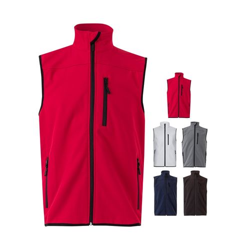 red VL VARUNA. Chaleco soft shell (280g/m²), con forro polar, en poliéster (94%) y elastano (6%)