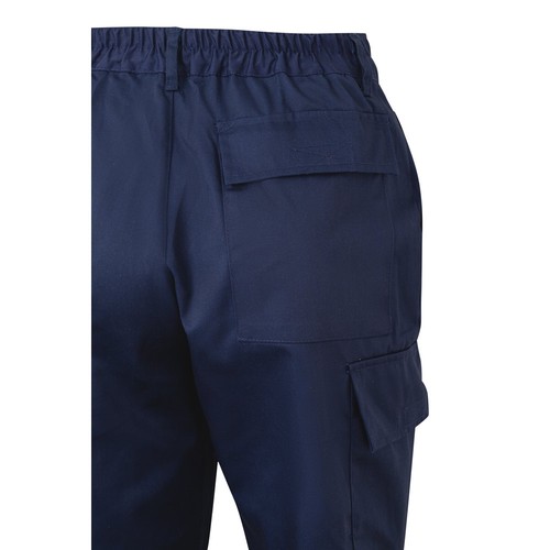 azul marino/amarillo VL ARTEMIS. Two-colour twill trousers (190g/m²), made of cotton (20%) and polyester (80%)