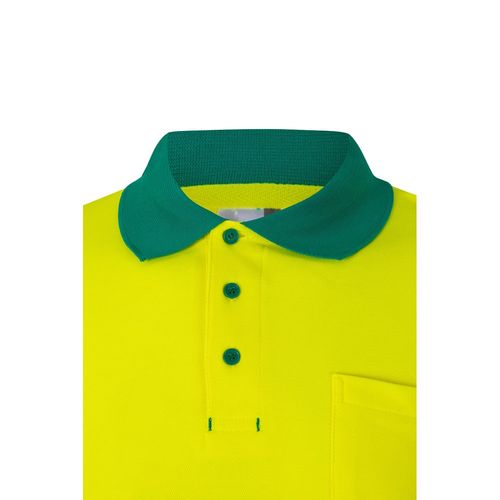VL PLUTO. Polo de piqué bicolor (150g/m²) con manga larga, en algodón (55%) y poliéster (45%)