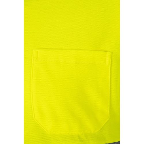 azul marino/amarillo VL PLUTO LARGE. Polo de piqué bicolor (150g/m²) con manga larga, en algodón (55%) y poliéster (45%)