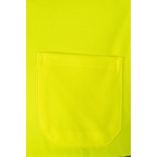 gris/amarillo VL PLUTO LARGE. Polo de piqué bicolor (150g/m²) con manga larga, en algodón (55%) y poliéster (45%)