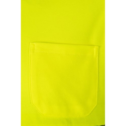 gris/amarillo VL PLUTO LARGE. Polo de piqué bicolor (150g/m²) con manga larga, en algodón (55%) y poliéster (45%)