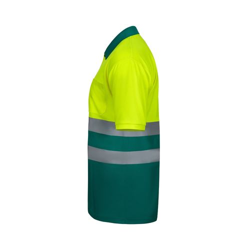 verde/amarillo VL FORTUNA. Polo bird-eye (140g/m²) con manga corta, en poliéster (100%)