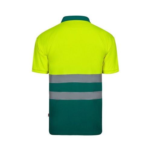 verde/amarillo VL FORTUNA. Polo bird-eye (140g/m²) con manga corta, en poliéster (100%)