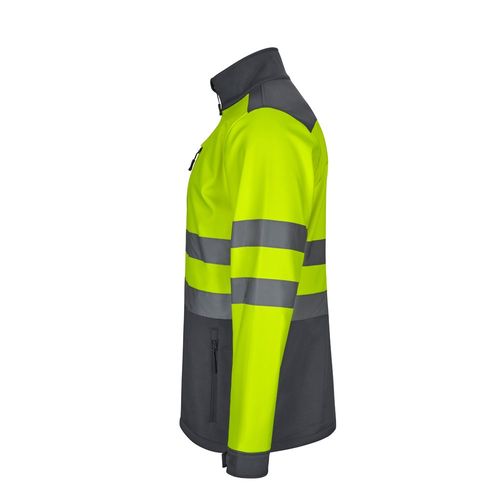 gris/amarillo VL HESTIA. Chaqueta soft shell bicolor (280 g/m²), con forro polar y membrana de TPU, en poliéster (96%) y elastano (4%)