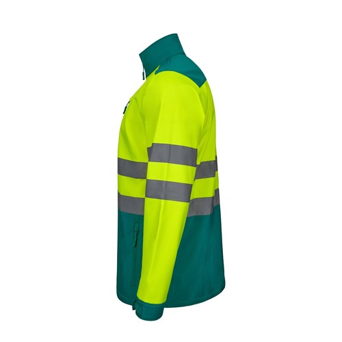 VL HESTIA. Chaqueta soft shell bicolor (280 g/m²), con forro polar y membrana de TPU, en poliéster (96%) y elastano (4%)