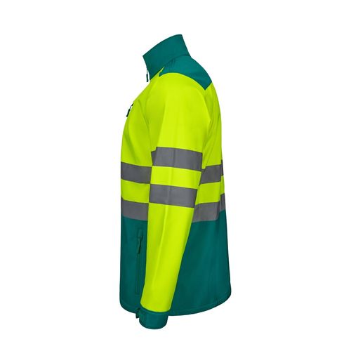VL HESTIA. Chaqueta soft shell bicolor (280 g/m²), con forro polar y membrana de TPU, en poliéster (96%) y elastano (4%)