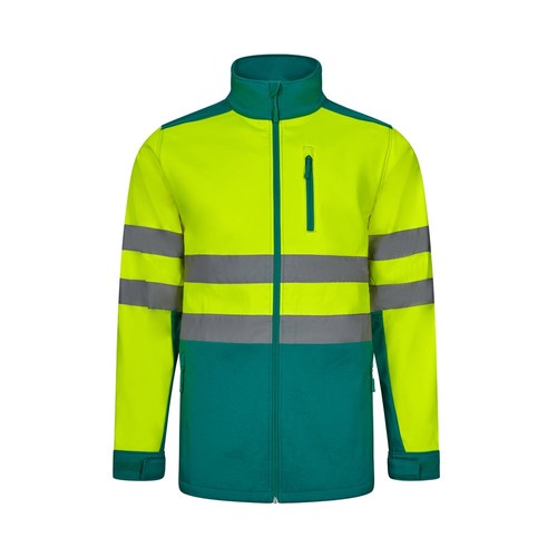 VL HESTIA. Chaqueta soft shell bicolor (280 g/m²), con forro polar y membrana de TPU, en poliéster (96%) y elastano (4%)