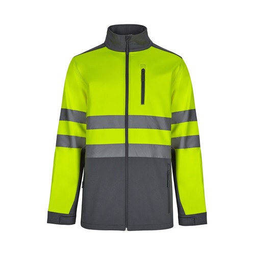 VL HESTIA LARGE. Chaqueta soft shell bicolor (280g/m²), con forro polar y membrana de TPU, en poliéster (96%) y elastano (4%)