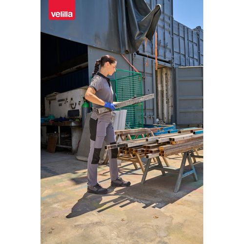 VL VELES. Polo de piqué elástico bicolor (200g/m²) con manga corta, en poliéster (96%) y elastano (4%)